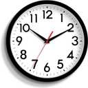 DAXSMY 12 Inch Wall Clock Silent Non-Ticking Battery Operated Analog Clock Decorative for Office Kitchen Outdoor Living Room Classroom Bedroom Bathroom School(Black)