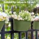 Dahey 10.5 Inch Metal Iron Hanging Flower Pots for Railing Fence Hanging Bucket Pots Countryside Style Outdoor Planter Window Flower Plant Holder with Detachable Hooks Home Decor,Green,3 Pcs