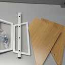 6 inch Triangle Monitor Stand Riser, Desktop Corner Stand with Metal Leg Wood Computer Stand with Storage Laptop Riser Office Organization (Maple)