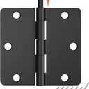 HOSOM 30 Pack Matte Black Door Hinge 3.5 x 3.5 inch with 1/4 Radius, Black 3 1/2 Interior Door Hinges, 3 ½"x 3 ½" Hardware,Fit Bedroom,Standard Door