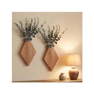 2 Pack Boho Wood Wall Planter Boxes