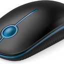 Vssoplor Wireless Mouse, 2.4G Slim Portable Computer Laptop Mouse with Nano Receiver Quiet Silent Optical Mice for Notebook, PC, Laptop, Computer-Black and Sapphire Blue