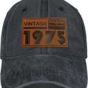 50th Birthday Gifts for Men Women 1975 Hats Vintage 1975 Baseball Cap for 50 Year Old Birthday Gifts Fathers Mothers Day (One Size)