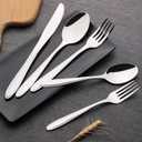 Hespama 60 Pieces Silverware Set Service for 12, Stainless Steel Kitchen Flatware