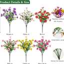 Ouddy Decor 24 Bundles Artificial Flowers for Outdoors, Fake Silk Flowers UV Resistant Faux Plastic Plants for Planters Vase Table Porch Patio Garden Spring Summer Indoor Outdoor Home Decor, Mixed