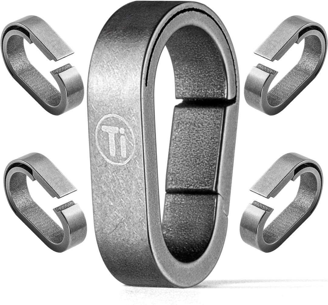 TISUR Mini Titanium Key Rings,Small Carabiner Keychain Clip Quick Release Key Chain Connector Keychain Accessories for Car