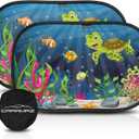 Car Window Shade for Baby with Certified UV-Protection 2 Pack - 20"x12" (Ocean light)