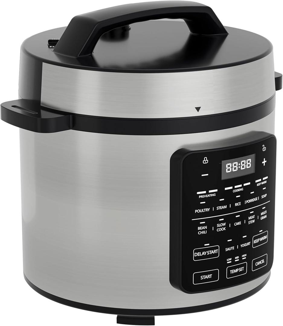 OLIXIS Electric Pressure Cooker 6 Quart Stainless Steel Multi Cooker Electric for Pressure 12-in-1 Rice, Steamer, Yogurt Maker, Slow Cook,Meat Stew, Cake, Porridge, Multigrain (New Sliver) OLIXIS Electric Pressure Cooker 6 Quart Stainless Steel Multi Cooker Electric for Pressure 12-in-1 Rice, Steamer, Yogurt Maker, Slow Cook,Meat Stew, Cake, Porridge, Multigrain (New Sliver)