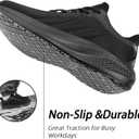 Slip Resistant Work Shoes for Men, Black Zapatos de Trabajo para Hombres, Non Slip Comfortable Lightweight Food Service Chef Sneakers in Kitchen Restaurant, Medium or Wide, US 6.5-14 (Black-lace Up)