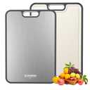 Titanium Cutting Board for Kitchen, Cutting Board Double Sided Food Grade, Pure Titanium/PP, Easy to Clean Large Size 16”×10”