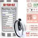 Breezy Valley Christmas Gifts for Women Men, Happy Birthday Gifts Cups Tumbler - 60 Year Old Birthday Gift Ideas for Mom Dad Sister Friend - 60th Birthdays Cups Tumbler