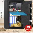 [2026 Upgraded] -35 Min Real Fireproof Safe-3.6 Cu Ft Large Safe for Home Use, Security Safe Box with Smart Alarm System, Wall & Floor Mount Anti-Theft Safe for Money Legal Documents Valuables Jewelry