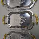 3-Pack Silver Serving Trays Stainless Steel – 15.7''+13.7''+11.8''