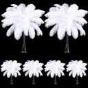 Tigeen 200 Pcs Ostrich Feathers Bulk, 12-14 Inch Large Natural Ostrich Feathers Plumes for Wedding Party Centerpieces DIY Crafts Vase Decorations (White)