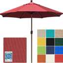 EliteShade USA 10-Year-Non-Fading 10Ft Market Patio Umbrella, UPF 50+ UV Protection Performance Sun Umbrella, Heavy Duty Commercial Grade Outdoor Table Umbrella with Crank & Tilt, Windproof Vented Top for Garden, Pool, Deck and Outdoor Playsets, Burgundy
