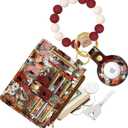 Wallet Keychain Wristlet for Women with AirTag Holder - Cute Design Credit Card Holder Wallets Key Chain Ring Slim Small RFID Air Tag Coin Pocket Purse for Ladies Teen Girls,Mogu Flower