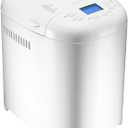 Amazon Basics Programmable Bread Maker, 2 Pound Non-Stick Automatic Bread Making Machine, With 14 Settings for Breads, Doughs, Gluten-Free Options and More, LCD Display, White