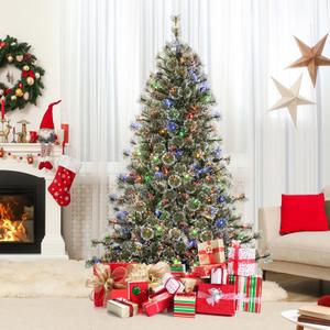 6/7.5/9 FT Artificial Christmas Tree Pre-Lit Hinged Holiday Tree