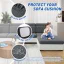 MAXIJIN Waterproof Couch Cushion Covers Stretch Sofa Seat Slipcovers WashableSectional Outdoor Cushion Covers with Elastic Bottom for Dogs Pets Kids (1 Pc Loveseat Cushion Cover, Light Gray)