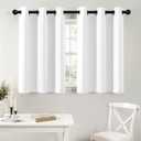 MIULEE Pure White Blackout Curtains for Bedroom Living Room 36 Inches Long 2 Panels, Thermal Insulated Room Darkening Drapes Grommet Noise Reducing Light Blocking Window Treatments 40x36 Inch