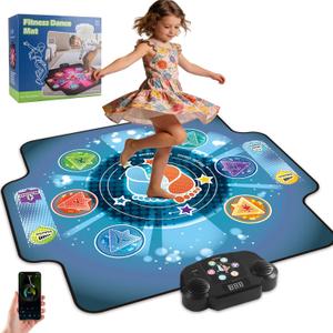 Upgraded Dance Mat for Kids with Wireless Bluetooth, 5 Game Modes, LED Lights,Electronic Music Game Dance pad Floor Toys for Girls Boys Birthday Gifts Ages Toddlers 3-5 4-8 8-12 Year Old