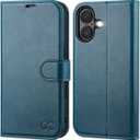 OCASE Compatible with iPhone 17 Wallet Case, PU Leather Flip Folio Case with Card Holders RFID Blocking Kickstand [Shockproof TPU Inner Shell] Phone Cover 6.3 Inch 2025, Peacock Blue