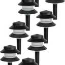 GreenLighting Paradise Low Voltage Landscape Pathway Lights - 2 Tier Outdoor Garden Lights - Easy, Simple Installation - Walkway, Lawn, Landscape Lighting (Black, 8 Pack)