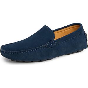 Go Tour Mens Handmade Suede Leather Casual Loafers Shoes (9.5)