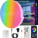 LED Strip Lights,16.4FT LEDIC Neon Strip Lights,IP67 Outdoor Waterproof,with APP Control/IR Remote,Music Sync,DIY Design,Cuttable,for Bedroom,Gaming Room,Indoor Outdoor Home Decor