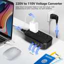 Voltage Converter US to Europe with 4 USB + 3 AC Outlets, 2300W Power Converter European Travel Plug Adapter for EU/UK/Italy/Asia/India/South Africa/Australia