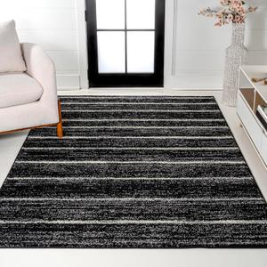 JONATHAN Y Williamsburg Minimalist Stripe Black/Cream Indoor Area Rug, 3x5, Contemporary, Modern, Easy-Cleaning for Living Room, Bedroom, Kitchen, Pet Friendly, Non-Shedding (MOH201F-3)