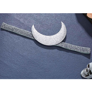 GORTIN Moon Headband Crescent Moon Headpiece Silver Sequins Head Chain Bohemia Hair Bands Forehead Chain Gothic Featival Prom Holloween Costume Hair Jewelry for Women and Girls (Silver)