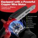 Mini Chainsaw Cordless 8 Inch, Portable Electric Chainsaw with Batteries, Small Handheld Battery Powered Chain Saw for Tree Trimming, Wood Cutting, Garden Pruning - Light Red