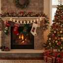 Therwen 4.6 ft Christmas Gingerbread Man Banner Metal Gingerbread Man Garland Vintage Christmas Tree Ornament for Mantle Wall Window Door Xmas Tree Decor Holiday Crafts