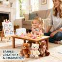 Wooden Pretend Play Makeup for Toddlers 1-3,100% Safe & Non Toxic | Natural Wood,Mess Free,Sparks Imagination,Montessori Toy Builds Fine Motor Skills,Birthday Gift For 1-3 Year Old Girls