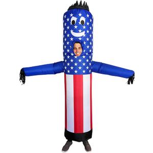 LookOurWay Inflatable Tube Man Costume - Wacky Wavy Arm Guy Funny Inflatable Halloween Costume for Adults (American Flag)