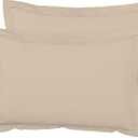 Royale Linens Pillow Shams 2 Pack King Size 20x36 Inch - Brushed 1800 Microfiber - Bed Pillow Shams, Wrinkle Resistant Super Soft and Cozy - Back Overlap Closure - Oxford Pillowcase (King, Sand)