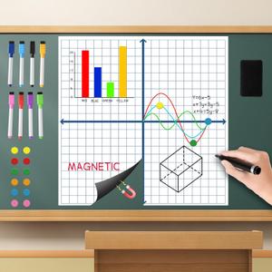Magnetic XY Coordinate Dry Erase Grid, 35" x 35" Inches, Dry Erase Graph Board, Magnetic Coordinate Plane for White Board, Teacher Math Classroom Must Haves, School Classroom Office Supplies (1 Set 35" x 35")