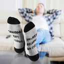 2 x Veachog Best Dad Grandpa Socks for Men, Funny Fathers Day Birthday Gifts for Grandpa Dad Daddy to be Gifts for Grandfather (Grandpa Isnt Sleeping Grey)