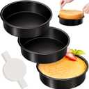8 Inch Round Cake Pan Set of 3, Nonstick Baking Pans with 90PCS Parchment Paper, Dishwasher Safe