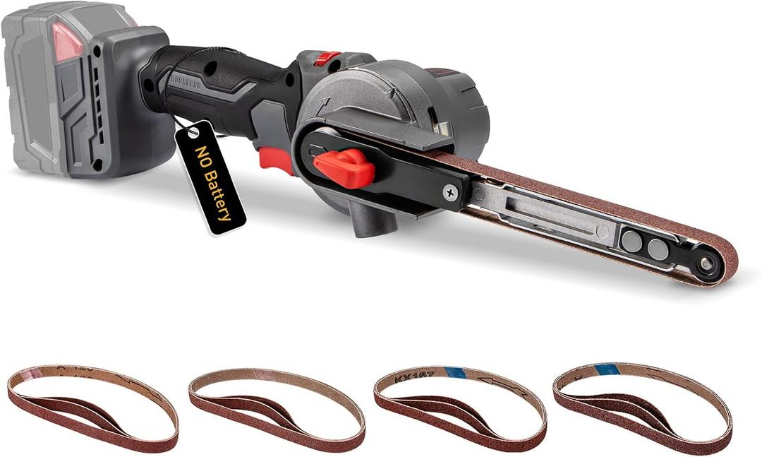 Brushless Cordless Detail Belt Sander Compatible with Milwaukee M18 (Battery Not Included), 2067 FT/Min High-Speed, 6-Speed Adjustable, 100 Pivoting Arm for Wood, Metal, Plastic