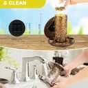 Solar Bird Feeders for Outdoors, Metal Hanging Bird Feeder with 3 Water Cups,Rust Resistant, Solar Garden Lantern for Outdoors Decor,The Perfect Choice for Gift(2.5LB)