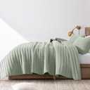 ROARINGWILD Sage Green King Size Quilt Bedding Sets with 2 Pillow Shams, Lightweight Soft Bedspread Coverlet, Quilted Blanket Thin Comforter Bed Cover for All Season, 3 Pieces, 104x90 inches