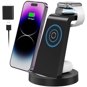 Amazon.com: 3 in 1 Charging Station for Apple Device, Wireless Charger for iPhone 16e 16 15 14 13 12 11 Pro Max & Apple Watch iwatch- Charging Stand Dock for AirPods : Cell Phones & Accessories