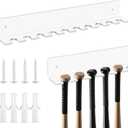 2 Pcs Mini Baseball Bat Holder, Acrylic Clear Baseball Bat Hanger Holder 15 3/8 x 2 x 2 Inch with Top Diameter 0.7-0.8 Inch, 10 Items Display Rack Wall Mount for Sport Souvenir, Collector