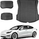 Model 3 Storage Mats  Cargo Liners - All Weather Rear Cargo Trunk Tray Floor Mat Custom Fit for 2020 2021 2022 2023 Tesla Model 3, 3D Tech Waterproof Durable Anti-Slip Flexible TPO Accessories