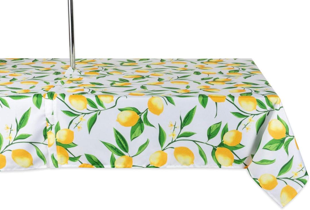 DII Lemon Bliss Outdoor Tabletop, Collection Stain Resistant & Waterproof, 60x84 w/Zipper