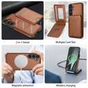 casesszoone for Samsung Galaxy S25 Plus S24 Plus Wallet Case with Kickstand Detachable Card Holder, for MagSafe Magnetic Wireless Charging, PU Leather Flip Slim Cover for Men Women S25+/S24+, Red