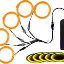 MaxLax EL Wire Yellow, Noise Reduction Neon Wire Light 5 in 1 Meter, Electroluminescent Wire for Halloween Decoration, Christmas Party, DIY Decoration