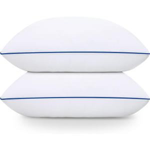 Bed Pillows for Sleeping, 2 Pack, Cooling Hotel Quality Quality with Premium Soft Down Alternative Fill for Back, Stomach or Side Sleepers, 17x26Inches (White)